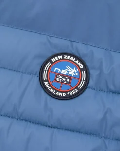 Gewatteerd effen winterjack - Lead Blue