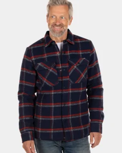 Gewatteerde flanellen overhemd - Ink Navy