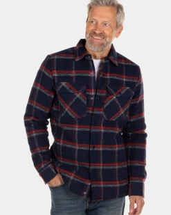 Gewatteerde flanellen overhemd - Ink Navy