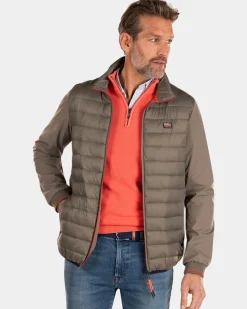 Gewatteerde jas met softshell - Misty Army