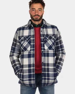 Gewatteerd geruit overhemd Opihi - Steady Navy