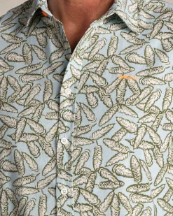 Grafisch geprint overhemd met groen en blauw