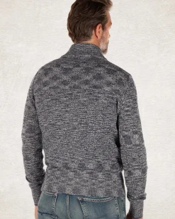 Grijze ribgebreid katoenen vest