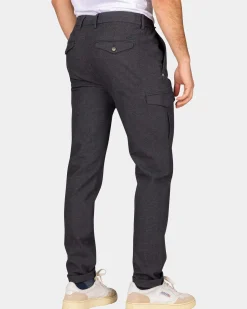 Grijze wol look cargo broek - Grey Melange