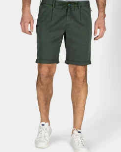 Groen chino short met stretch