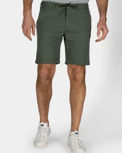 Groene chino short met stretch