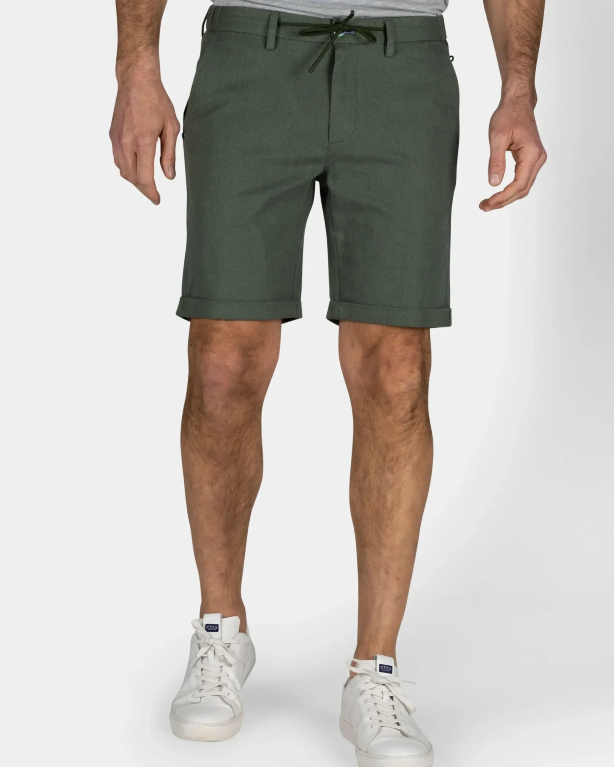 Groene chino short met stretch