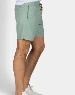 Groene effen zwembroek met lycra binnenbroek