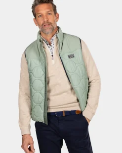 Groene gewatteerde bodywarmer - Sage