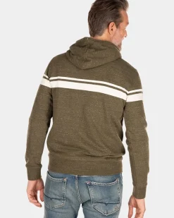 Groene hoodie met witte streep - Jacket Army