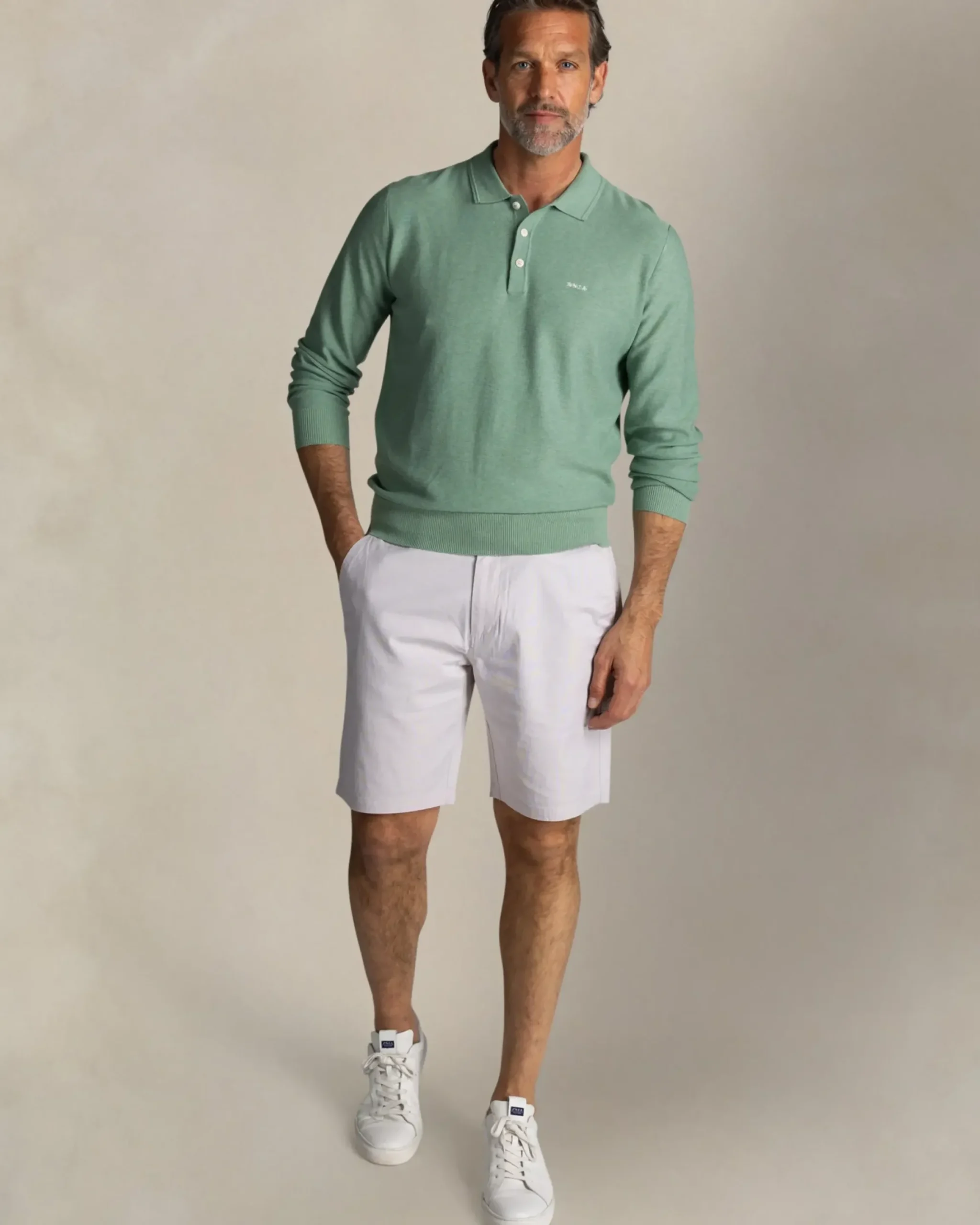 Groene katoenen rugbysweater