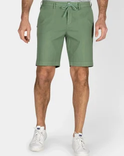Groene katoenen short met stretch