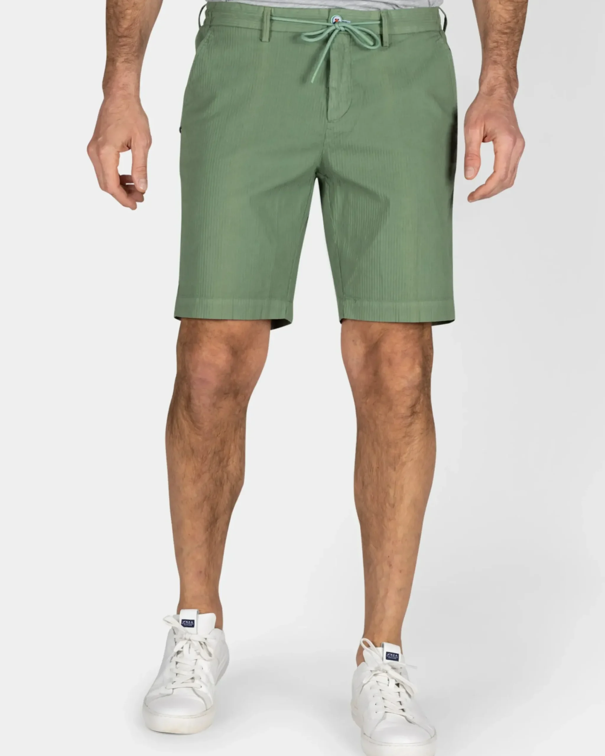 Groene katoenen short met stretch