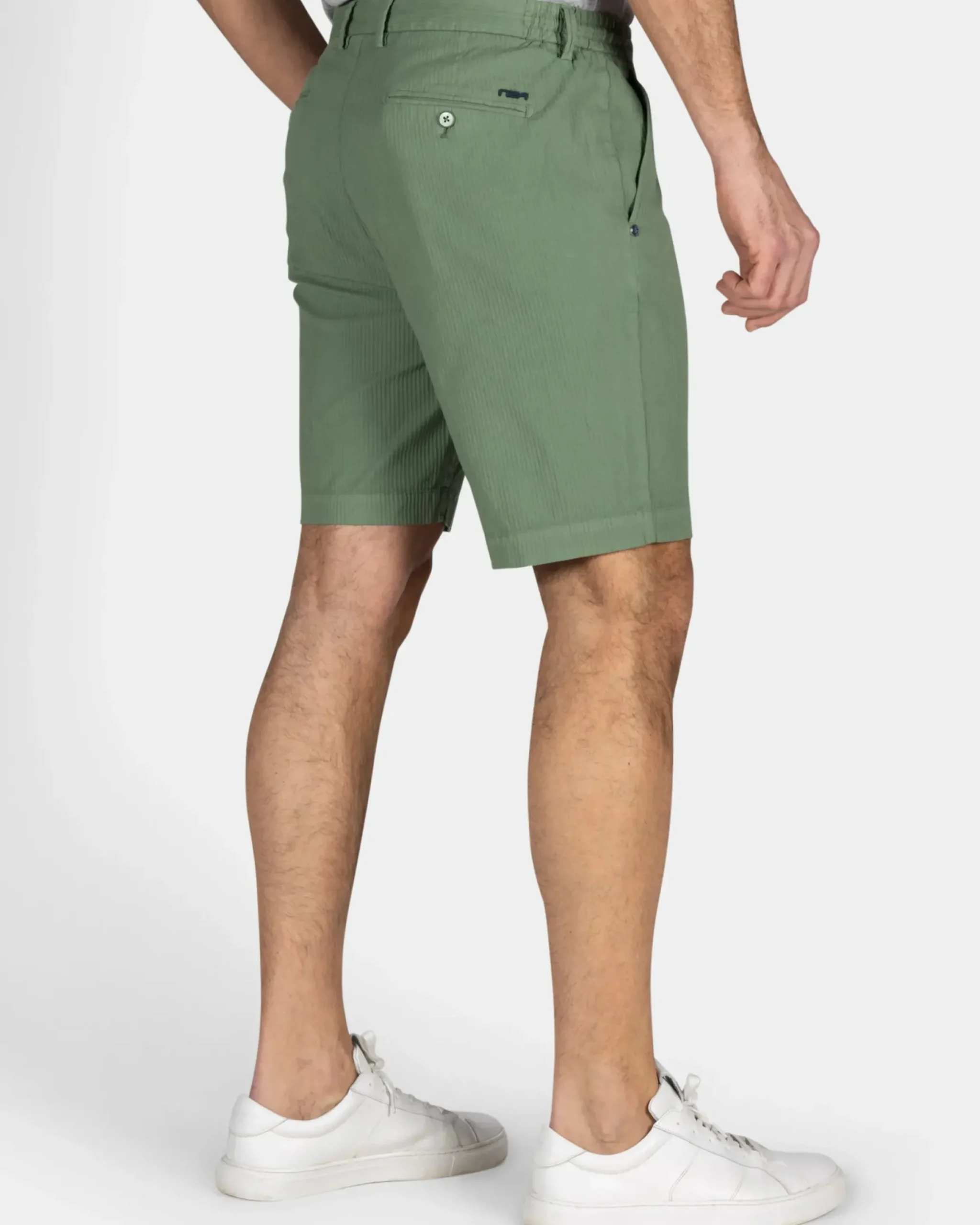 Groene katoenen short met stretch
