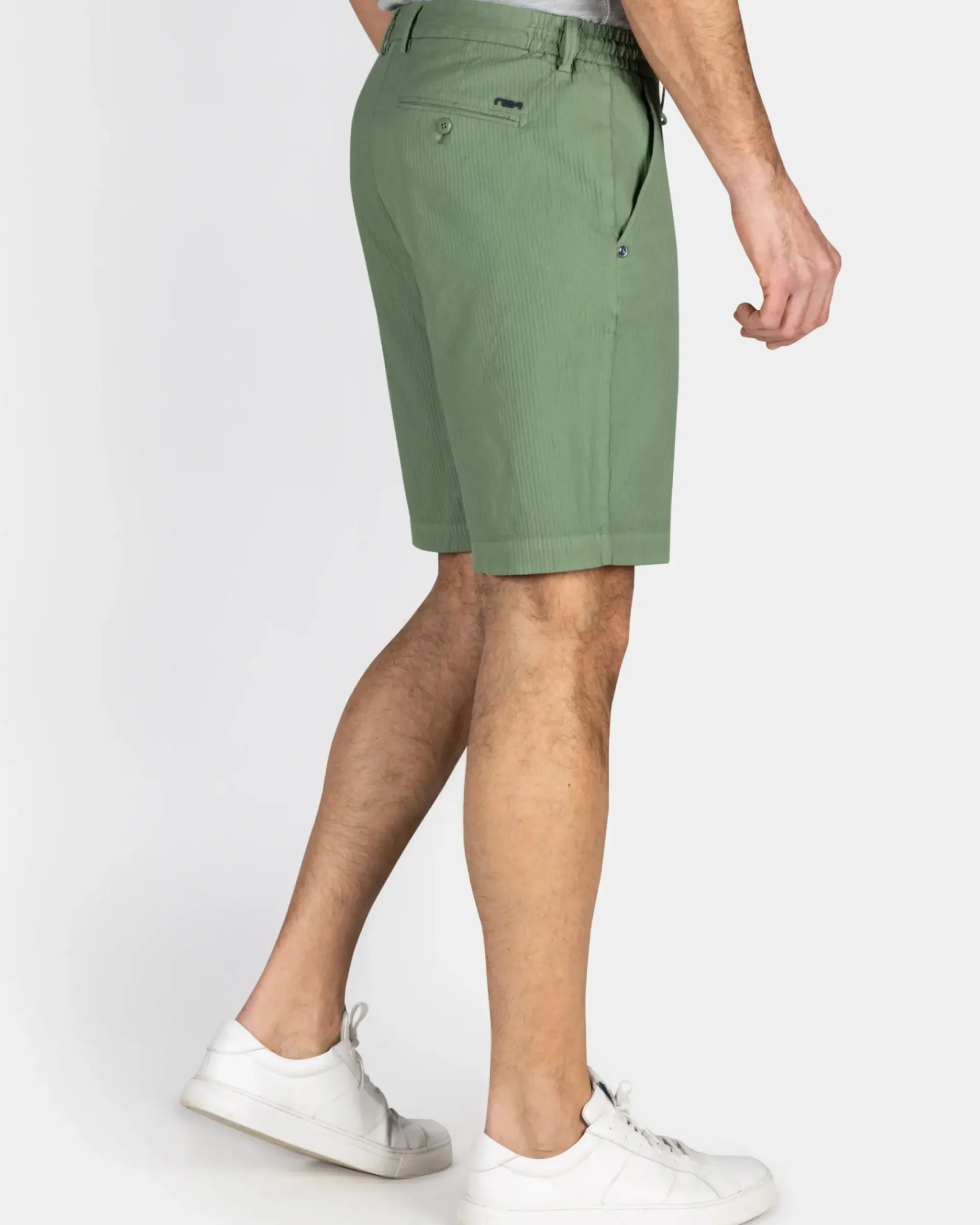 Groene katoenen short met stretch