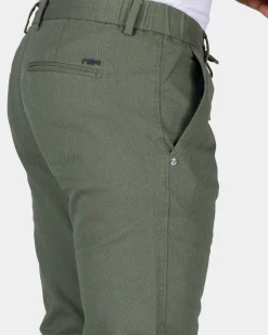 Groene katoenen stretch chino