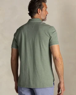 Groene katoenen stretch polo