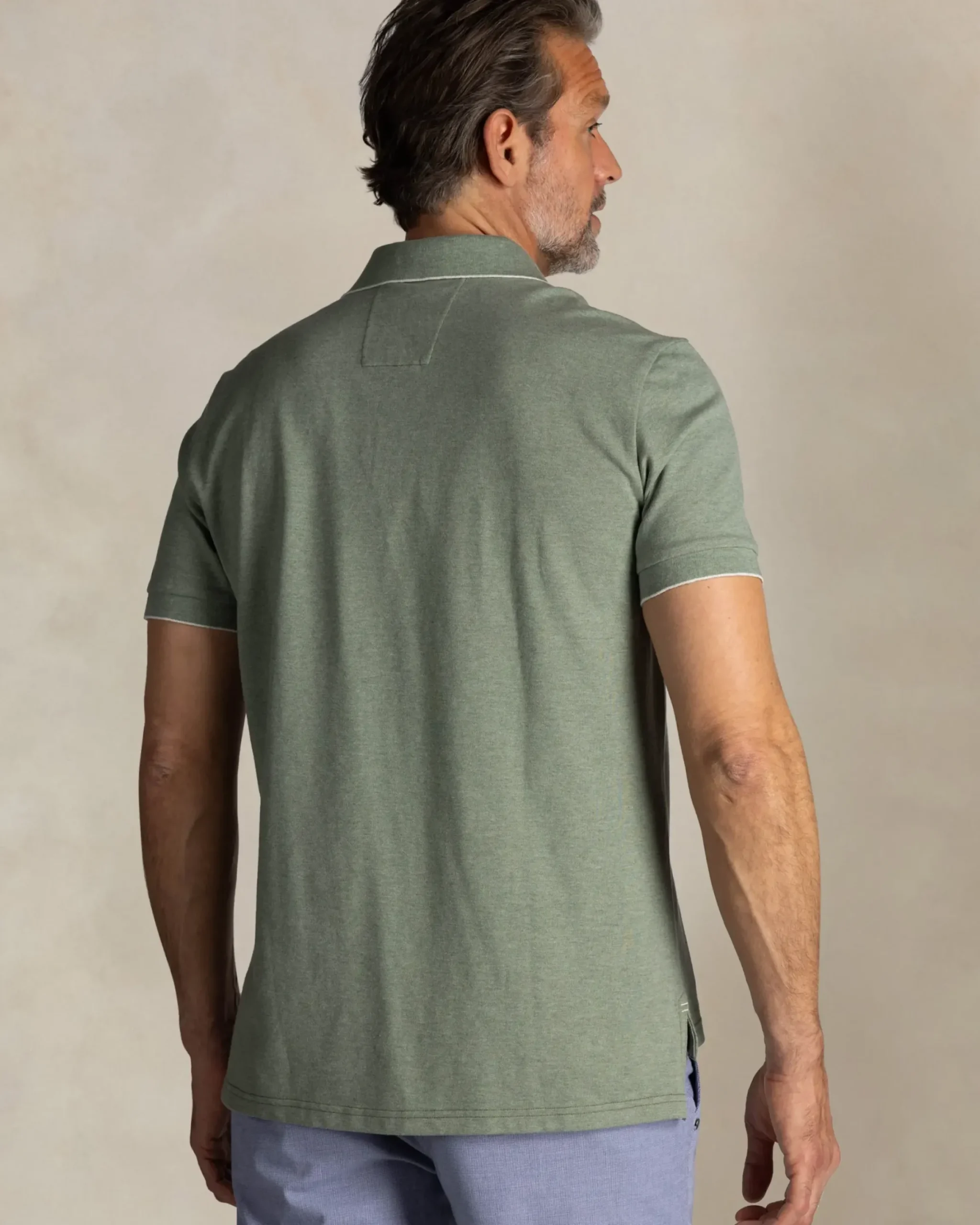 Groene katoenen stretch polo