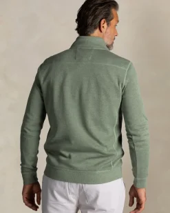 Groene katoenen trui met halve rits