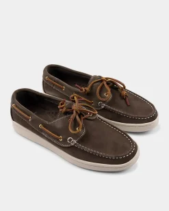 Groene leren bootschoenen