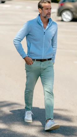 Groene 5-pocketjeans - Sage