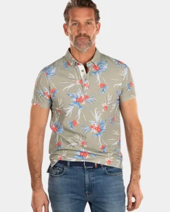 Groene polo met bloemenprint - Misty Army