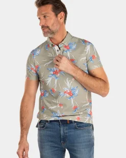Groene polo met bloemenprint - Misty Army