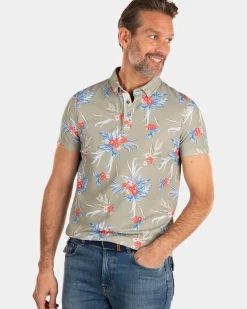 Groene polo met bloemenprint - Misty Army