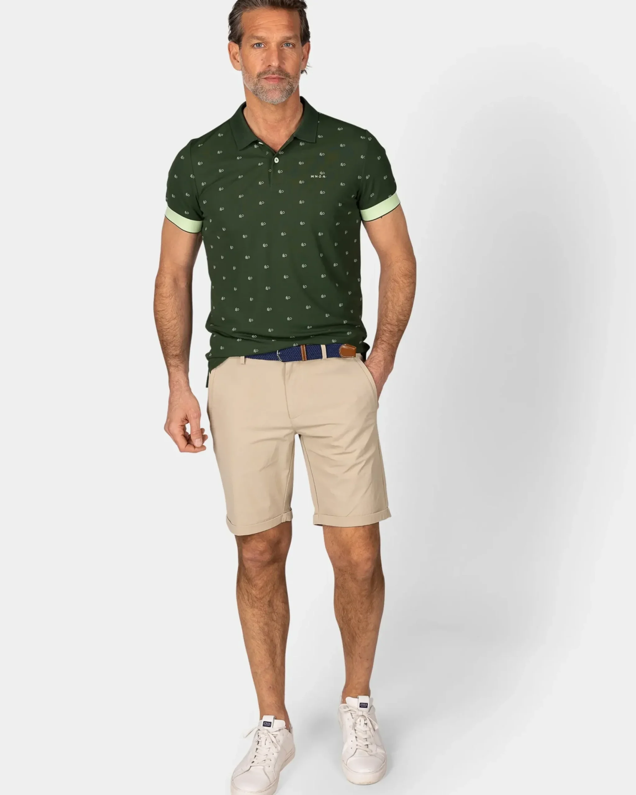Groene polo met kleine print