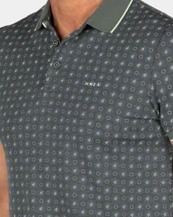 Groen poloshirt met kleine stippen