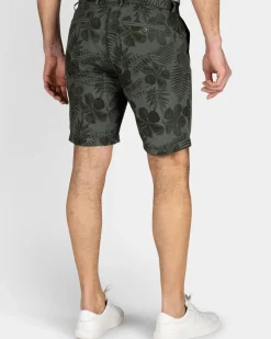 Groen short met bladprint