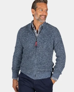 Grofgebreid blauw vest - Brave Blue