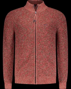 Grofgebreid rood vest - Reef Red