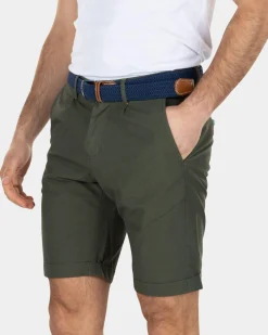 Katoenen chino korte broek - Army