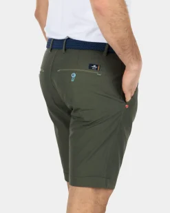 Katoenen chino korte broek - Army