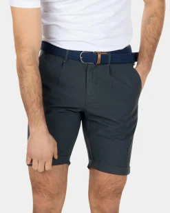 Katoenen chino korte broek - Green Grey