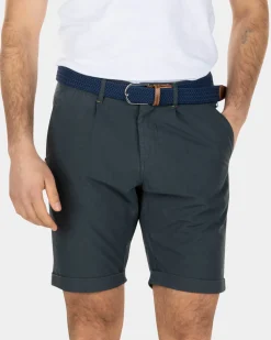 Katoenen chino korte broek - Green Grey