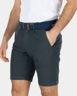 Katoenen chino korte broek - Green Grey