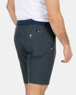 Katoenen chino korte broek - Green Grey