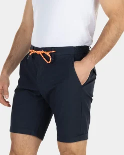 Katoenen chino korte broek met aantrekkoord - High Summer Navy