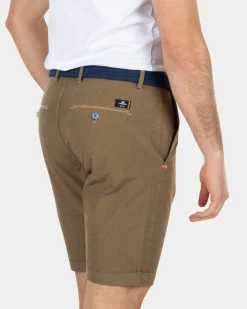 Katoenen chino korte broek - Tobacco Brown