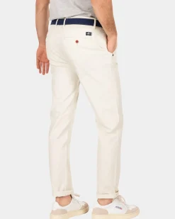 Katoenen chino met stretch - Cream
