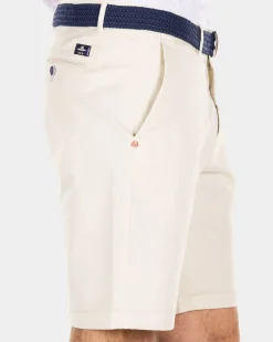 Katoenen chino shorts - Cream