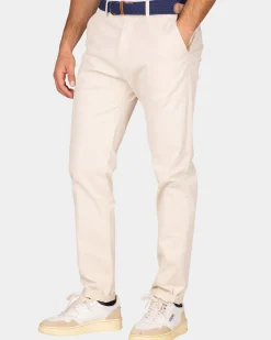 Katoenen ecru chino - Powder Sand