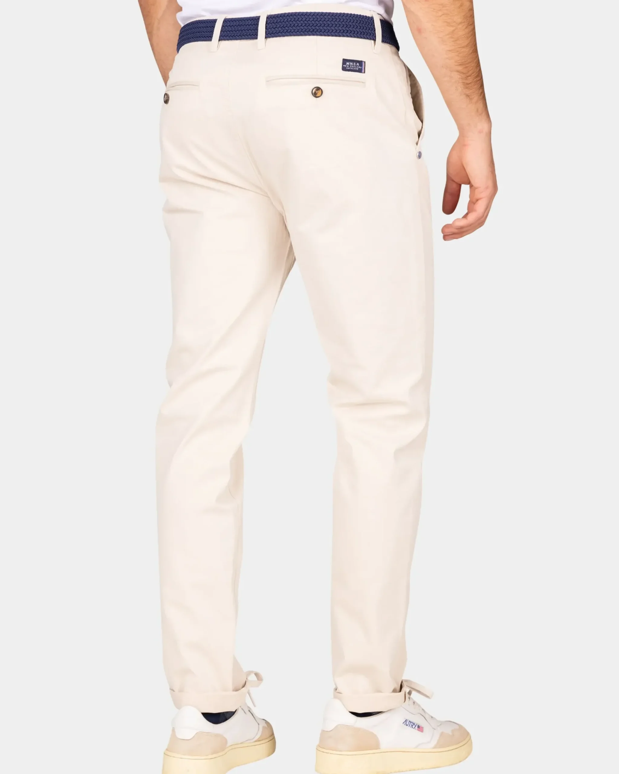 Katoenen ecru chino - Powder Sand