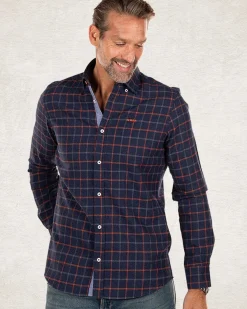 Katoenen flanel overhemd blauw rood - Blue Multicolour