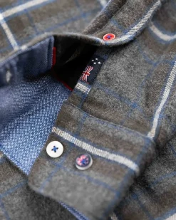Katoenen flannel overhemd - Grey Melange