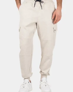 Katoenen joggingbroek Arnst - Ecru Melange