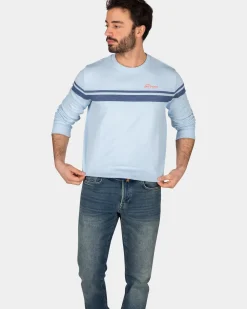 Katoenen longsleeve met ronde hals - Rhythm Blue