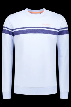 Katoenen longsleeve met ronde hals - Rhythm Blue